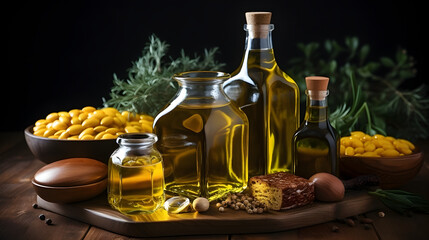 vegetable oil, many oil and fat products a bottle 