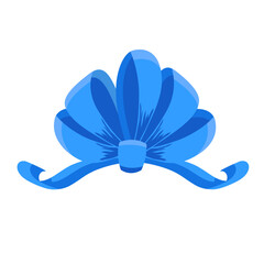 blue ribbon bow art drawn desing