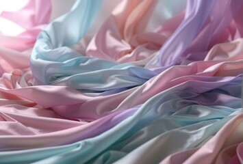 Abstract Pastel Flowing Silk, Texture Flow Fabric Satin, using Generative Ai
