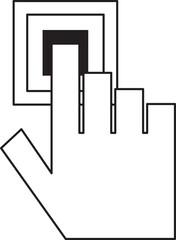 hand click icon rectangle outline