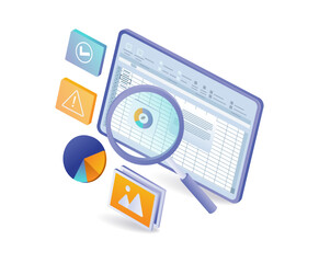 Excel analyst application screen concept