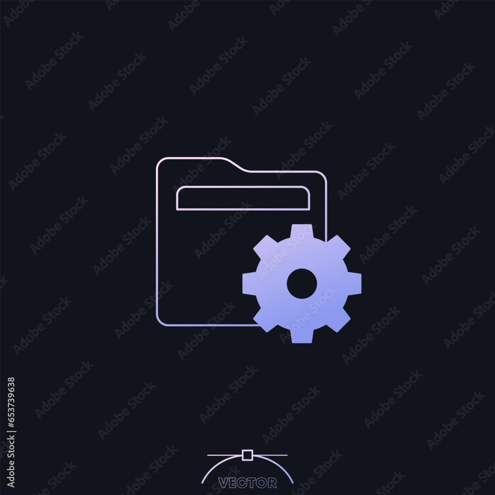 Poster folder settings icon with gradient