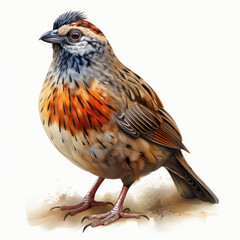 Fototapeta premium watercolor Quail clipart, Generative Ai