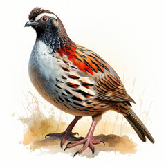 watercolor Quail clipart, Generative Ai