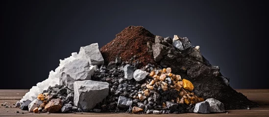 Fotobehang Cluster of rare minerals extracted from an earth mine © AkuAku