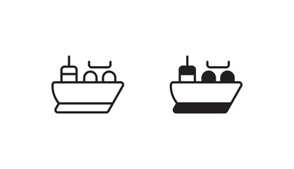 Cargo Ship icon design with white background stock illustration