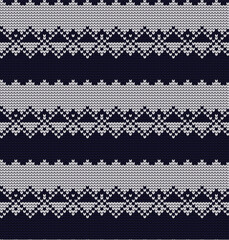 Knitted texture seamless pattern. Vector seamless background for banner, website, postcard, wallpaper, clothing and design. Festive Sweater Design. Seamless Knitted Pattern.