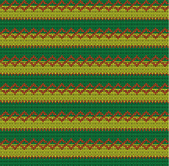 Knitted texture seamless pattern. Vector seamless background for banner, website, postcard, wallpaper, clothing and design. Festive Sweater Design. Seamless Knitted Pattern.