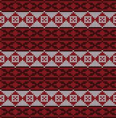 Knitted texture seamless pattern. Vector seamless background for banner, website, postcard, wallpaper, clothing and design. Festive Sweater Design. Seamless Knitted Pattern.