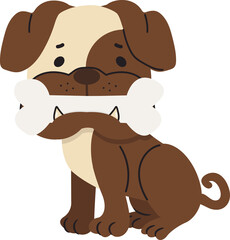 Cute doodle french bulldog cartoon