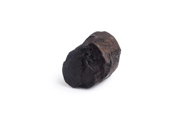 Black natural wood charcoal isolated on white background, Hardwood charcoal