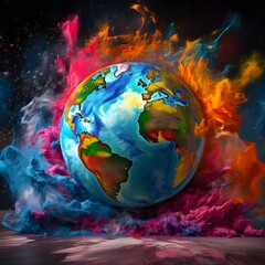 Global Spectrum: Earth as a Colorful Explosion of Human Diversity