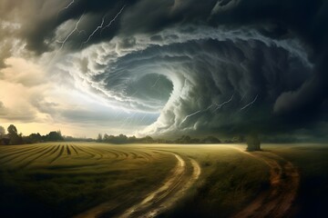 Tornados im Unwetter - obrazy, fototapety, plakaty