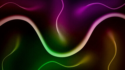 Premium abstract green purple pink yellow dark gradient background. Waves and dunes. Ultra HD 8k 4K Wallpapers. Grainy noisy rough texture. For desktop screen, website design, overlay, stencil, banner