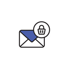 Email icon design with white background stock illustration