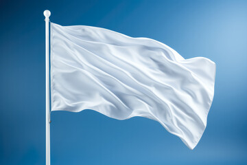 Historical white flag waved during ceremonies isolated on a gradient background 