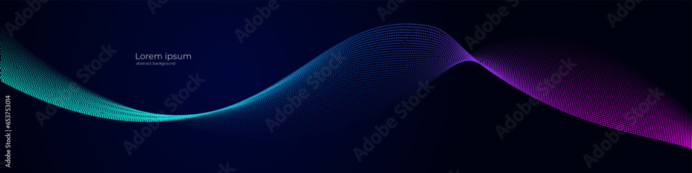Poster Abstract background with abstract particles element. Business background. Technology particles mesh background . Abstract wave element for you design. Vector EPS 10