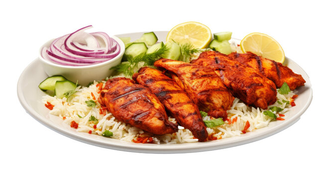 Chicken Tikka Massala isolated on white transparent background