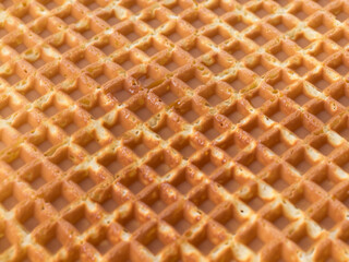 close up waffle with chocolate sauce