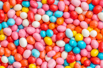 Fototapeta na wymiar close up many colorful candies background