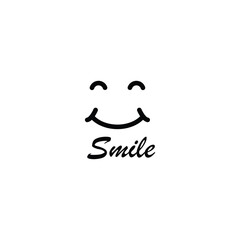a smile  icon and smile text, logo vector