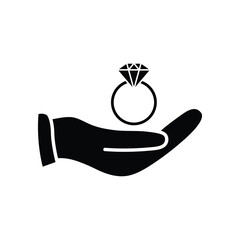 hand holding a ring vector icon
