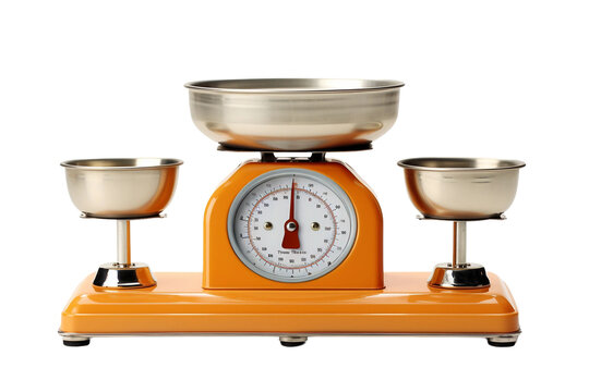 kitchen weight measurement scales isolated on a transparent background, Generative Ai