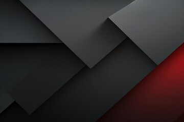 Red and black Geometric triangle shapes define this abstract modern background texture, enhanced by grainy noise. The image embodies a sophisticated interplay of lines, angles, and textures,  - obrazy, fototapety, plakaty