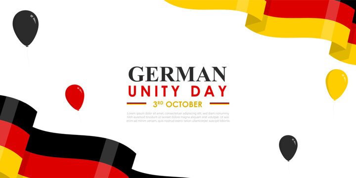 Vector illustration of German Unity Day social media feed template