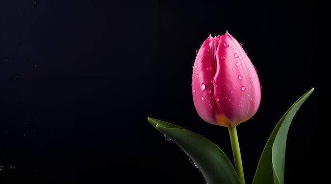 beautiful tulips blank space, ai generative