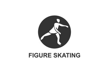 Figure skating vector line icon. dance, practice Figure skating. sport dance pictogram illustration.