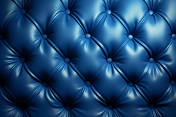 Fototapeta premium Closeup of blue leather sofa texture background. 3D Rendering