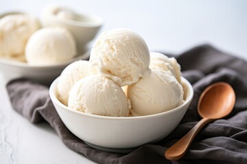 Fototapeta na wymiar non-dairy ice cream scoops in a bowl