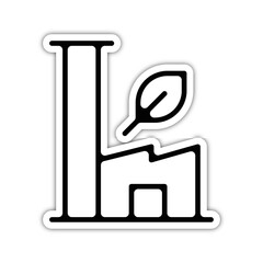 picto logo icones et symbole ecologie usine pollution gaz emition gras relief