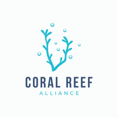 Natural seaweed and coral reef logo design template vector illustration. © Mujiyono