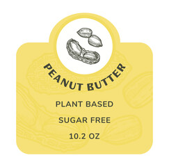 Peanut butter, plant based and sugar free label