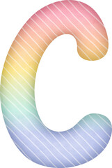 Uppercase Letter C Gradient colorful alphabet