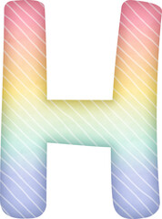Uppercase Letter H Gradient colorful alphabet