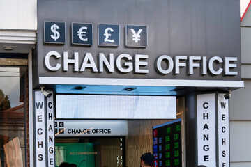 Currency exchange is a business where people can exchange one currency for another.