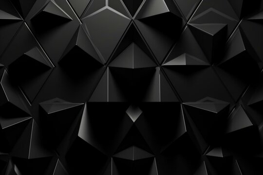 Abstract black triangle background with motion animation. Generative AI
