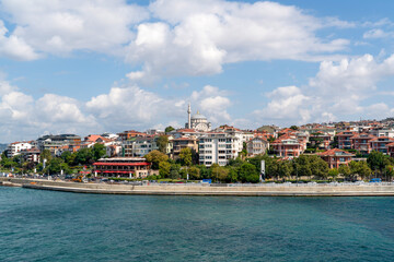 Istanbul, Turkey - September 17, 2023: View of Salacak beach and Üsküdar from the Maiden's Tower