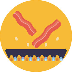 Feast your eyes on our Bacon icon! Ideal for food-themed projects, recipe cards, and restaurant branding.