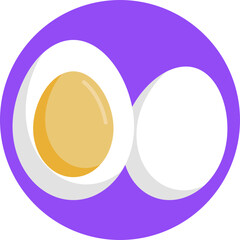 This vector icon of a boiled egg represents a nutritious and wholesome meal. Perfect for health and wellness publications and designs.