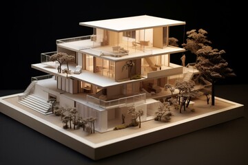 model, mockup, architecture, house. Generative AI