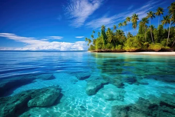 Fototapeten exotic honeymoon destination with clear blue beaches © Natalia