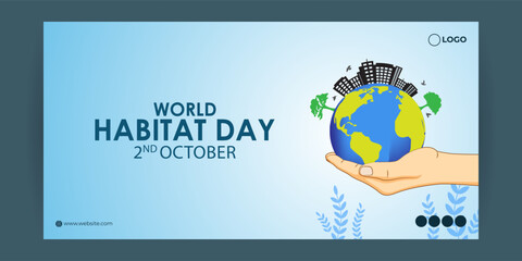 Vector illustration of World Habitat Day banner
