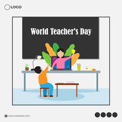 Vector illustration of World Teachers Day banner