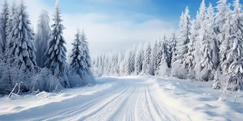 Zelfklevend Fotobehang A picturesque winter wonderland © Zaleman
