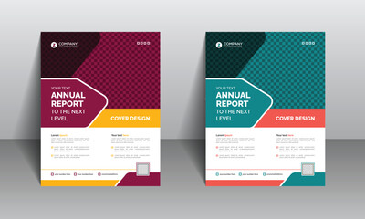 Annual report design for bank office and business etc. File folder with two-colour variation.