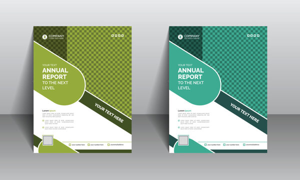 Annual report design for bank office and business etc. File folder with two-colour variation.